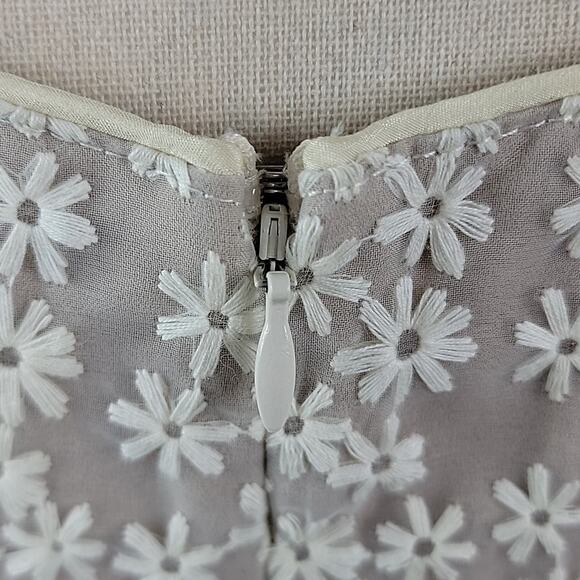 Anna Sui Floral Embroidered Sleeveless Ivory Sheath Dress 0 MINOR FLAWS - Picture 13 of 15